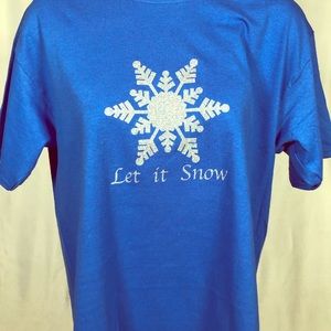 Blue T-shirt with Silver Glitter